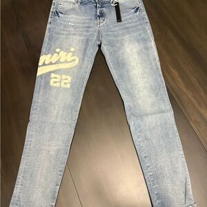 AMIRI Logo Patch Denim – Light Wash Blue